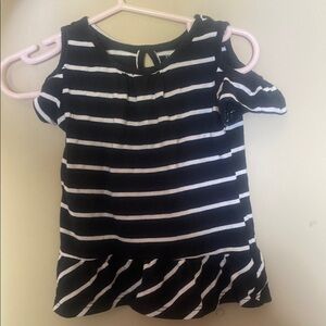 Black & White Striped Kids Blouse